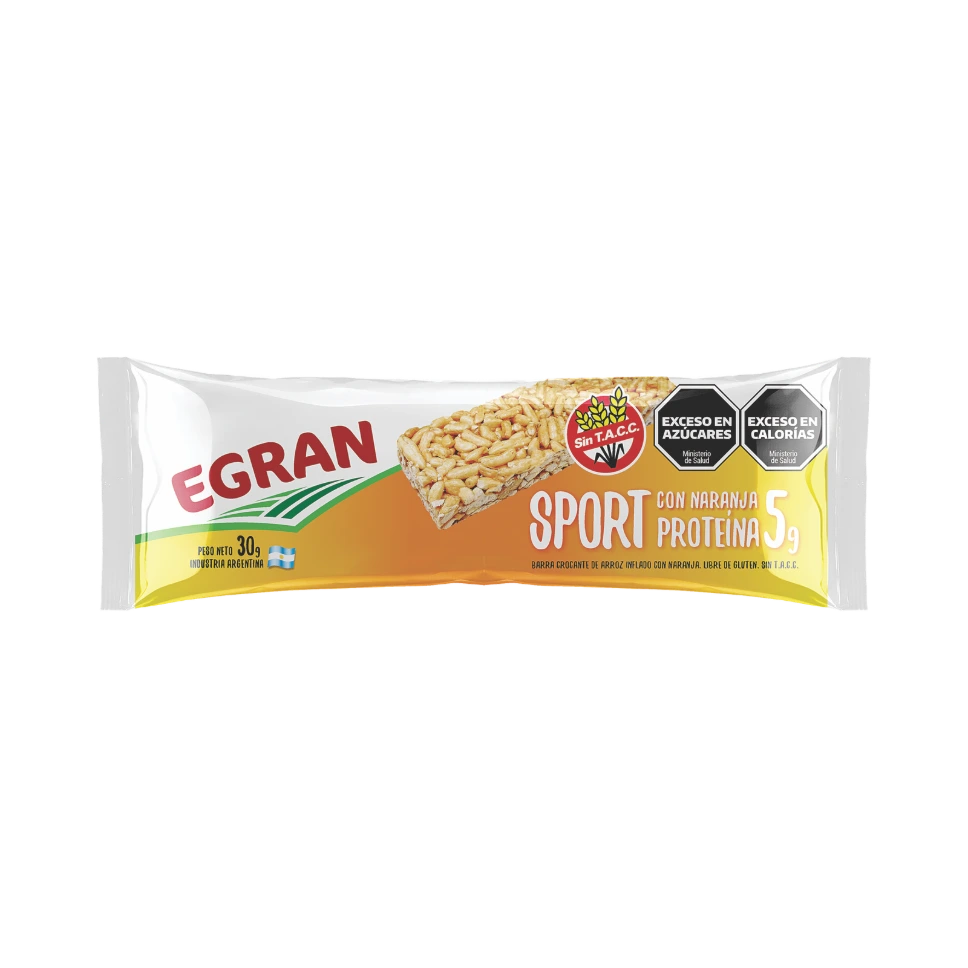 Barra de arroz Sport con naranja